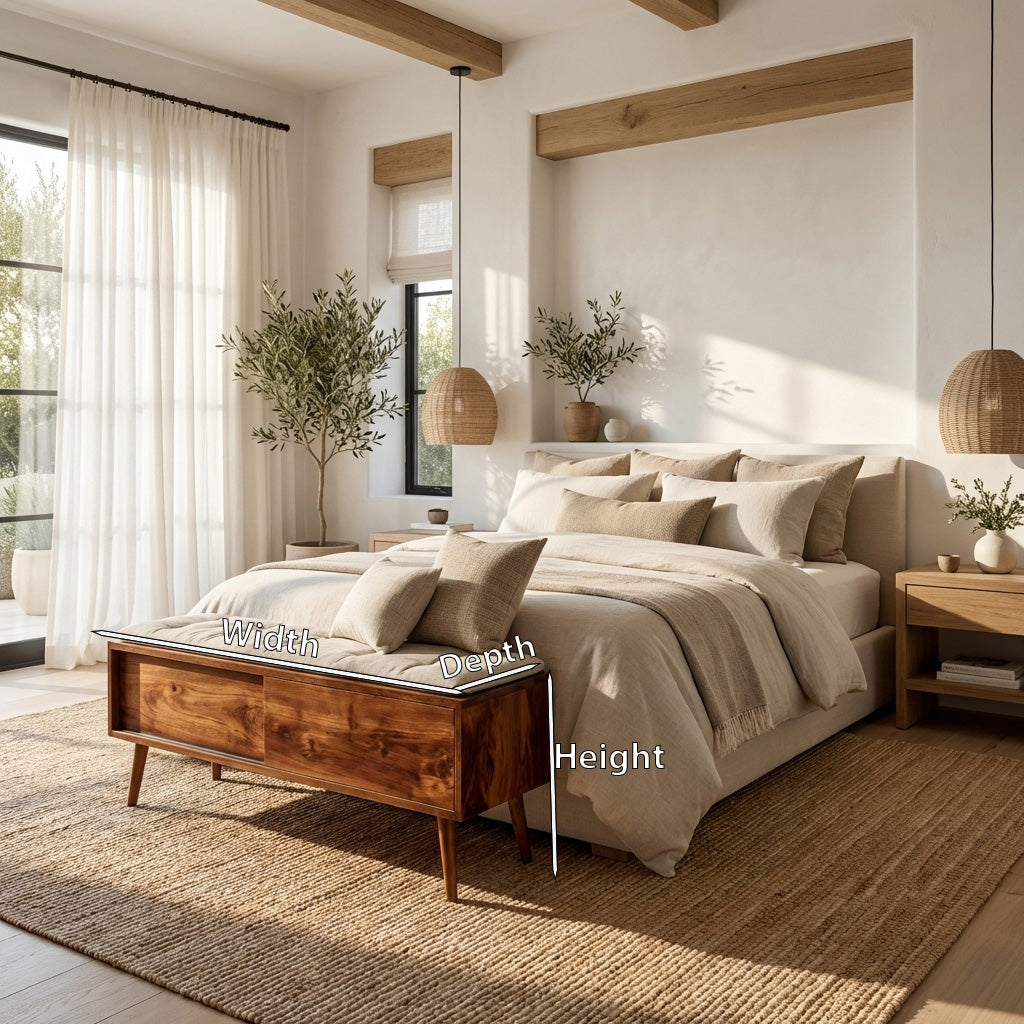 Modern Wooden Storage Bench For Entryway Or Hallway