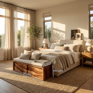 Contemporary Coastal Storage Bench For Living Room