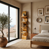 Modern Curved Floating Shelf For Statement Living Room