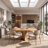 Contemporary Wooden Round Dining Table For Sophisticated Dining Room