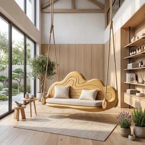 Scandinavian Sculptural Back Swing Open Lounge Interior Space