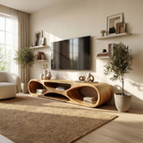 Scandinavian Rounded TV Stand For Media Space