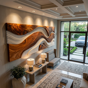 Contemporary Sculpture Wooden Wall Art For Living Room