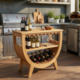 Wooden Wine Cabinet With Built In Glass Rack For Kitchen