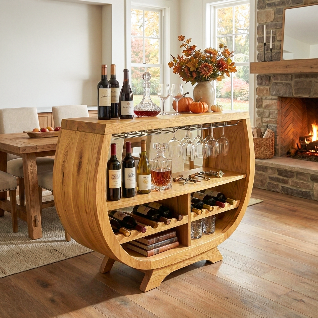 Contemporary Wine Cabinet With Wine Rack For Dining Area