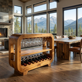 Modern Wine Cabinet With Rounded Edges For Dining Island