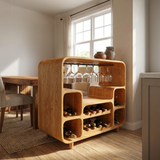 Modern Wine Cabinet With Open Bottle Display For Home Bar