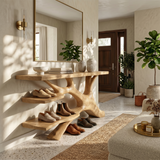 Rustic Tall Shoe Rack For Mudroom Hallway Storage Corner