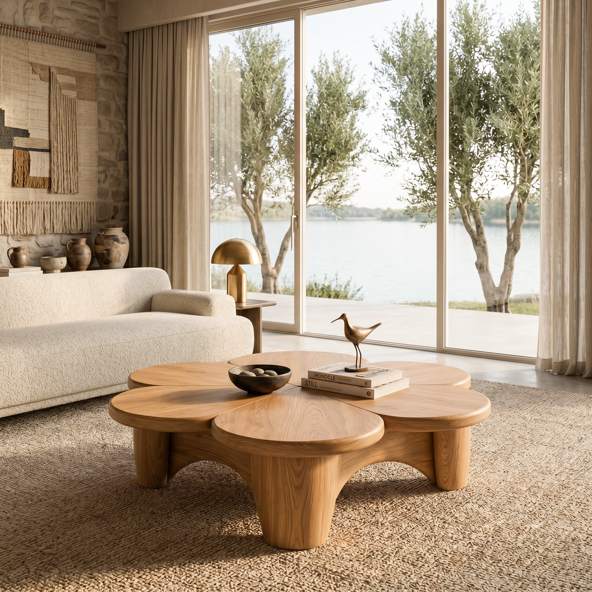 Organic Petal Coffee Table For Contemporary Living Room