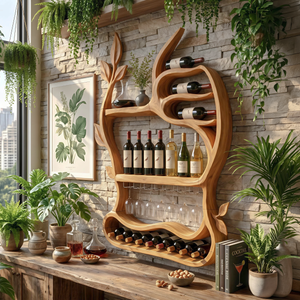 Mid Century Landscape Wine Holder For Dining Room