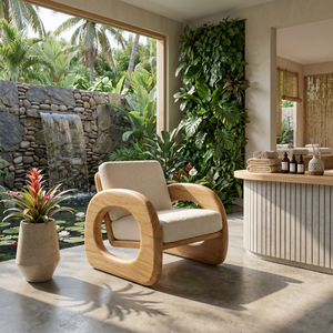 Resort Style Sculptural Armchair Wellness Reception Area