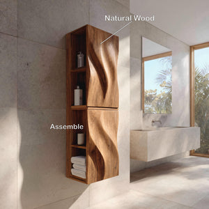 Luxury Bathroom Cabinet Wave Carved Doors For Bathroom