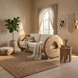 Sculptural Circular Arm Sofa Wellness Retreat Interior