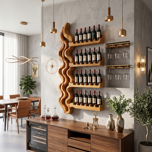 Japandi Wine Storage Rack For Dining Room