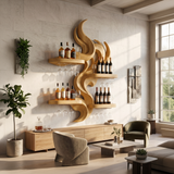Mid Century Floating Wine Rack For Kitchen