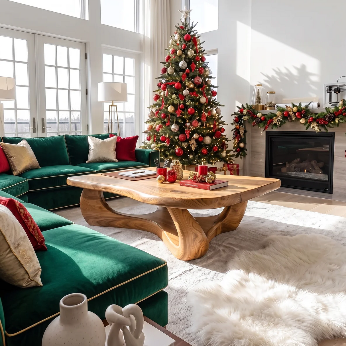 Rustic Wooden Live Edge Coffee Table For Holiday Home Furniture