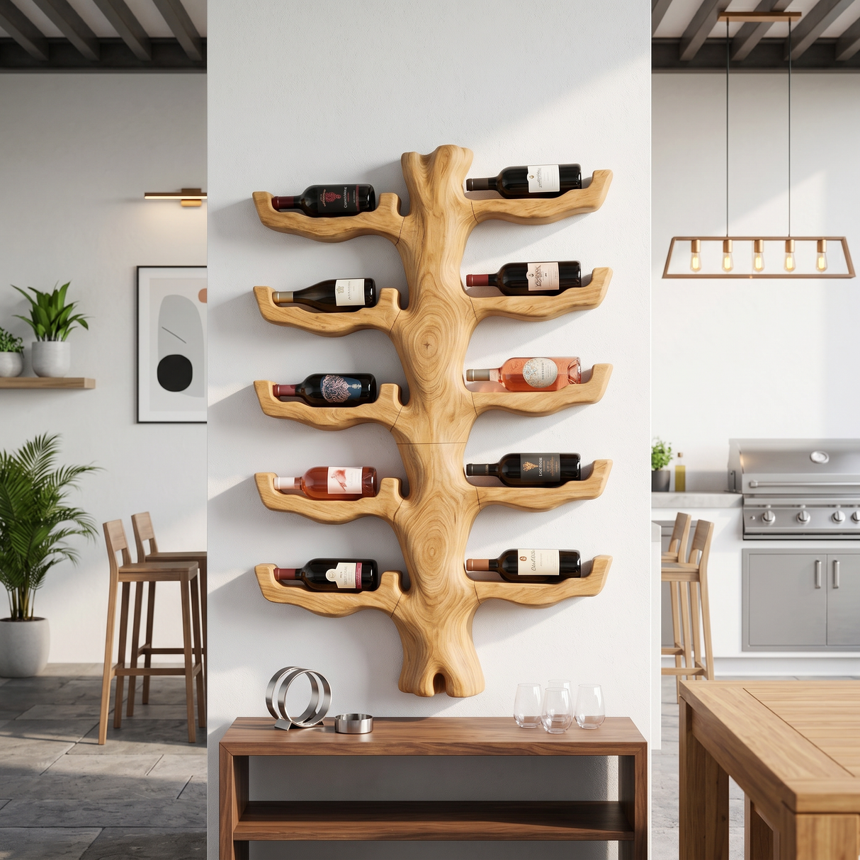 Handcrafted Coastal Wine Holder For Dining Space