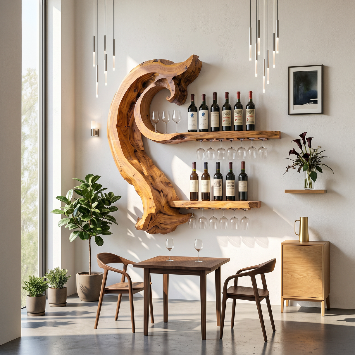 Rustic Wine Storage Rack For Home Bar