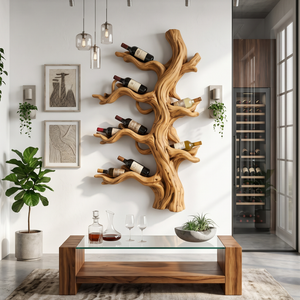 Handcrafted Farmhouse Wall Wine Rack For Dining Room