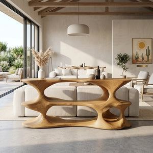Modern Natural Wood Console Table For Living Room Decor
