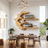 Handcrafted Rustic Wall Wine Rack For Wine Cellar