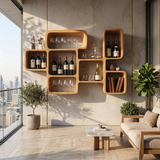 Organic Modern Wall Wine Rack For Dining Room