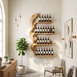 Handcrafted Japandi Wall Wine Rack For Modern Interior