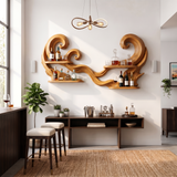 Scandinavian Wall Wine Rack For Dining Area