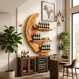 Handcrafted Farmhouse Wine Display Rack For Dining Area