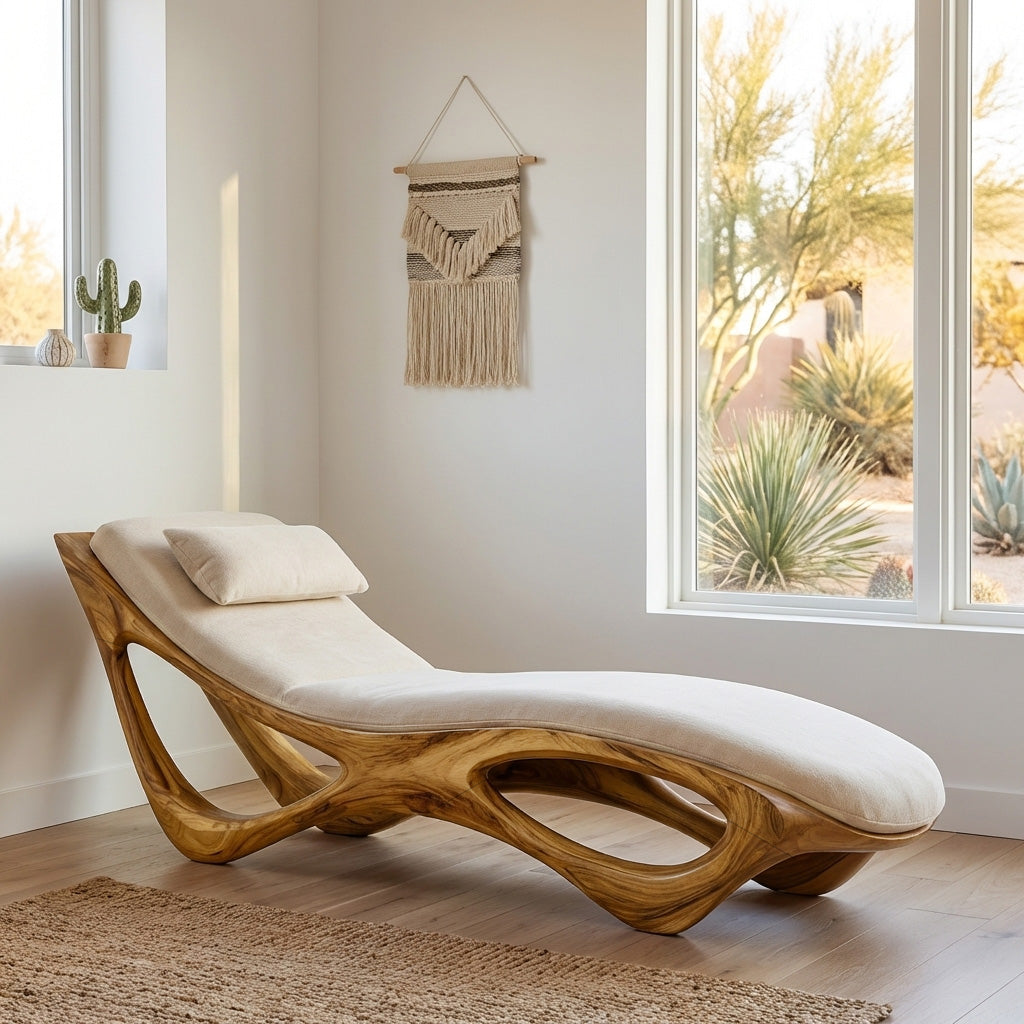 Artistic Natural Wood Lounge Chair For Relaxing Space