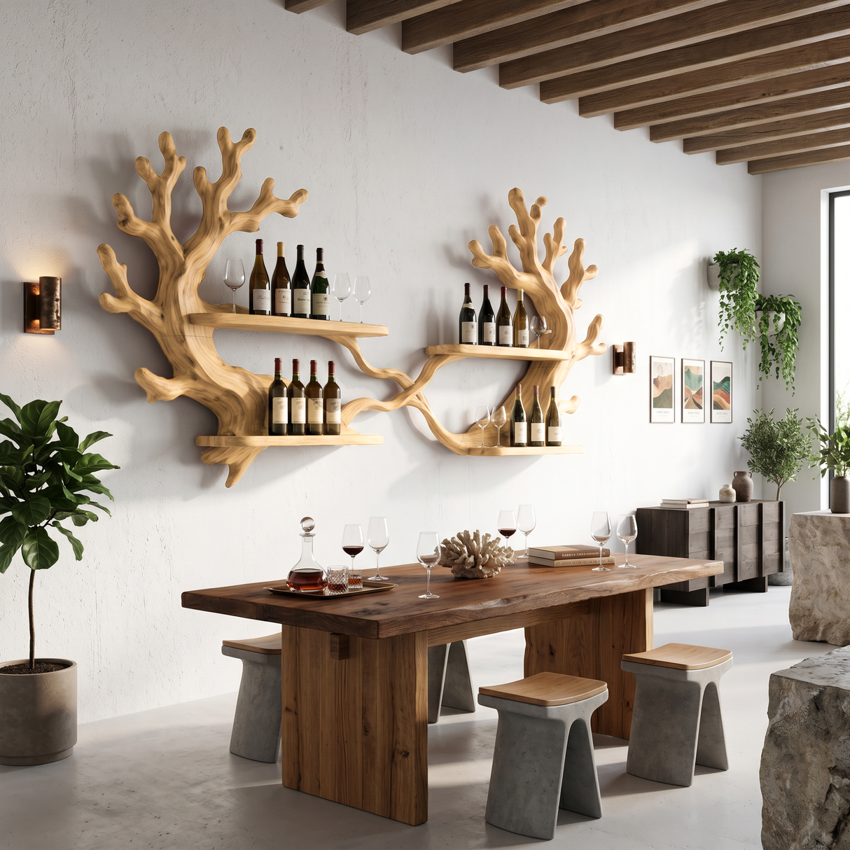 Wabi Sabi Wine Rack Wall Mounted For Home