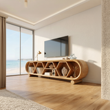 Modern Rounded TV Stand For Family Gathering Space