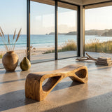 Organic Wooden Outdoor Bench For Landscape Garden