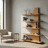 Handcrafted Natural Wood Standing Shelf For Home Storage