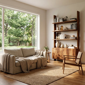 Modern Bookshelf With Open Shelf And Drawers For Living