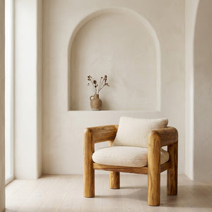 Minimalist Natural Wood Chair For Modern Living Room
