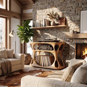 Contemporary Record Player Cabinet For Apartment Interior Space