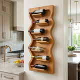 Contemporary Wooden Wine Rack For Dining Room Wall Storage