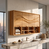 Organic Wave Panel Bathroom Cabinet Primary Bathroom