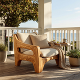 Contemporary Wooden Chair Sculptural Frame For Living Room