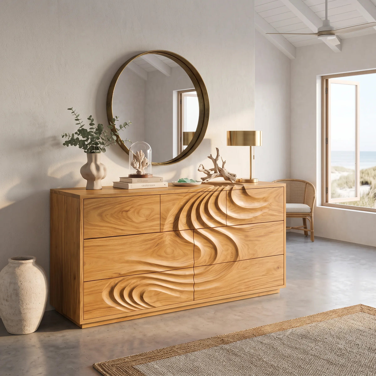 Modern Wave Chest Dresser For Master Bedroom – ET Woodcrafts