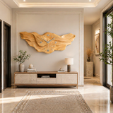 Modern Wooden Wave Wall Clock For Living Room Decor