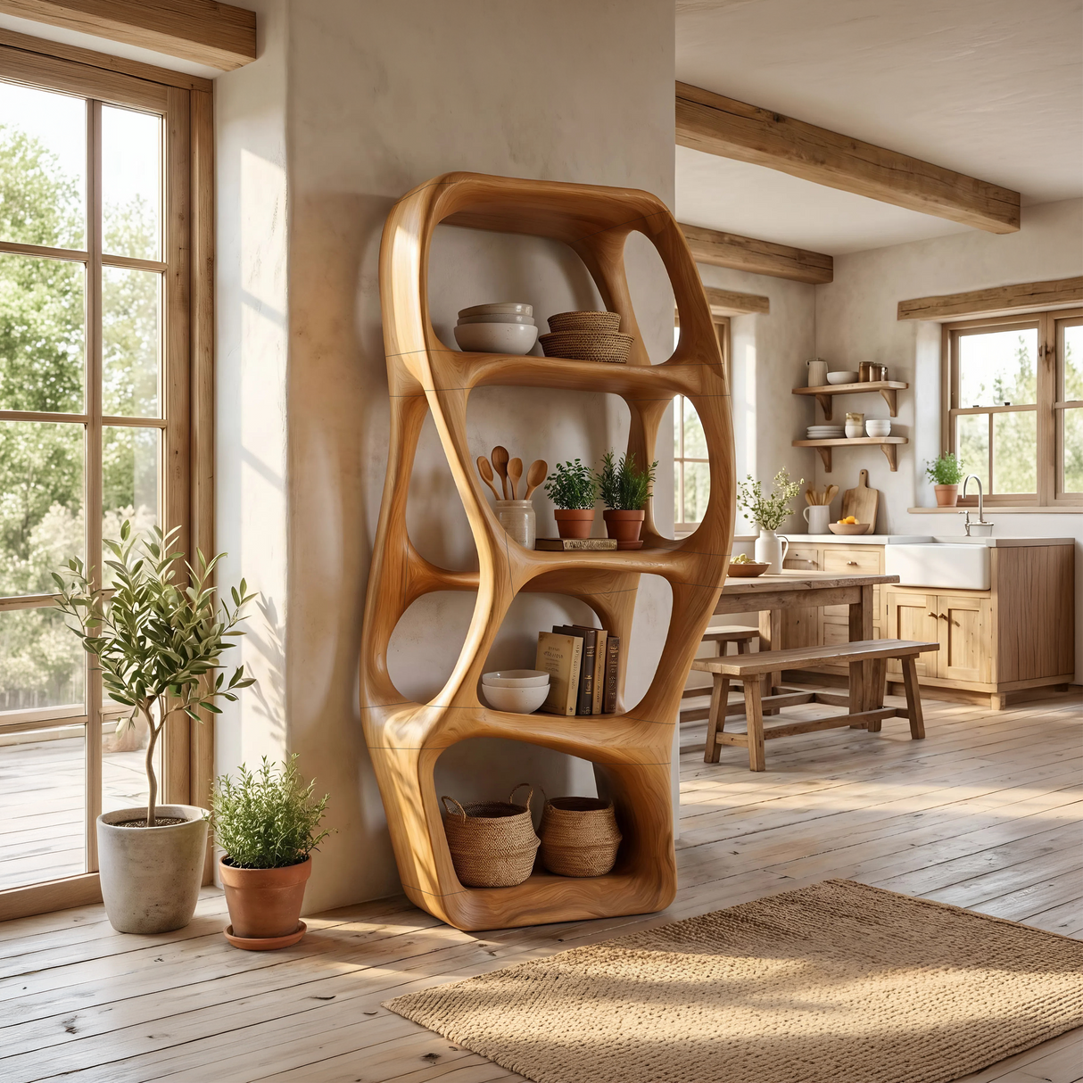 Modern Artistic Bookshelf Display Organizer For Living Room