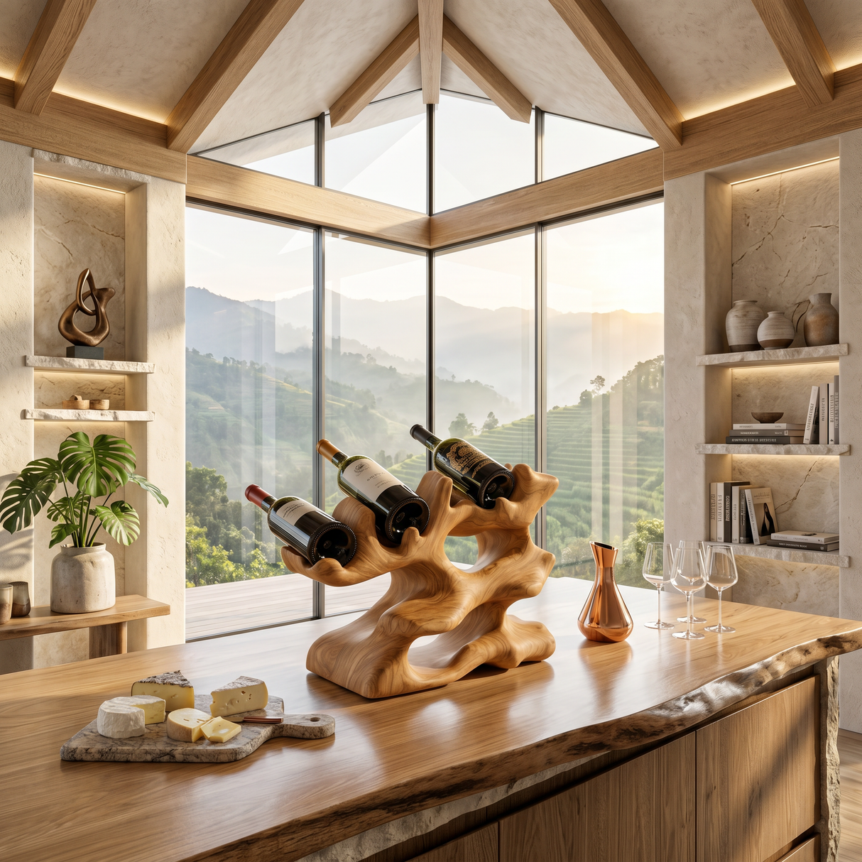 Rustic Wine Rack For Kitchen Island Rustic Feature