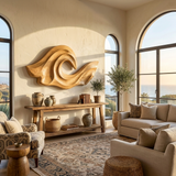 Ocean Wave Inspired Wood Wall Art For Living Room Decor