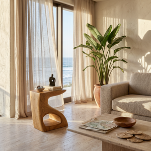 Modern Sculptural Side Table For Home Decor
