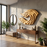 Organic Ocean Wave Wooden Wall Art For Contemporary Bedroom Wall