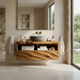 Minimalist Floating Wooden Bathroom Vanity For Bathroom
