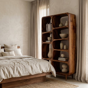 Contemporary Solid Wood Bookshelf For Coastal Interior