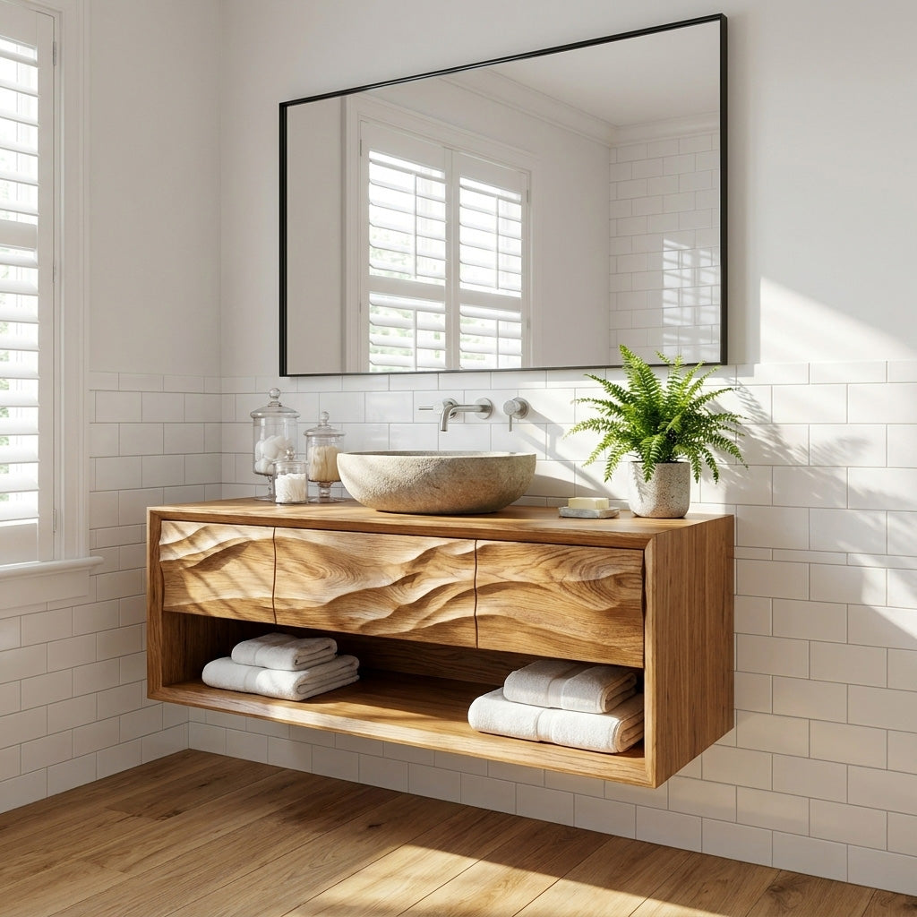 Modern Wooden Bathroom Vanity For Bathroom Storage